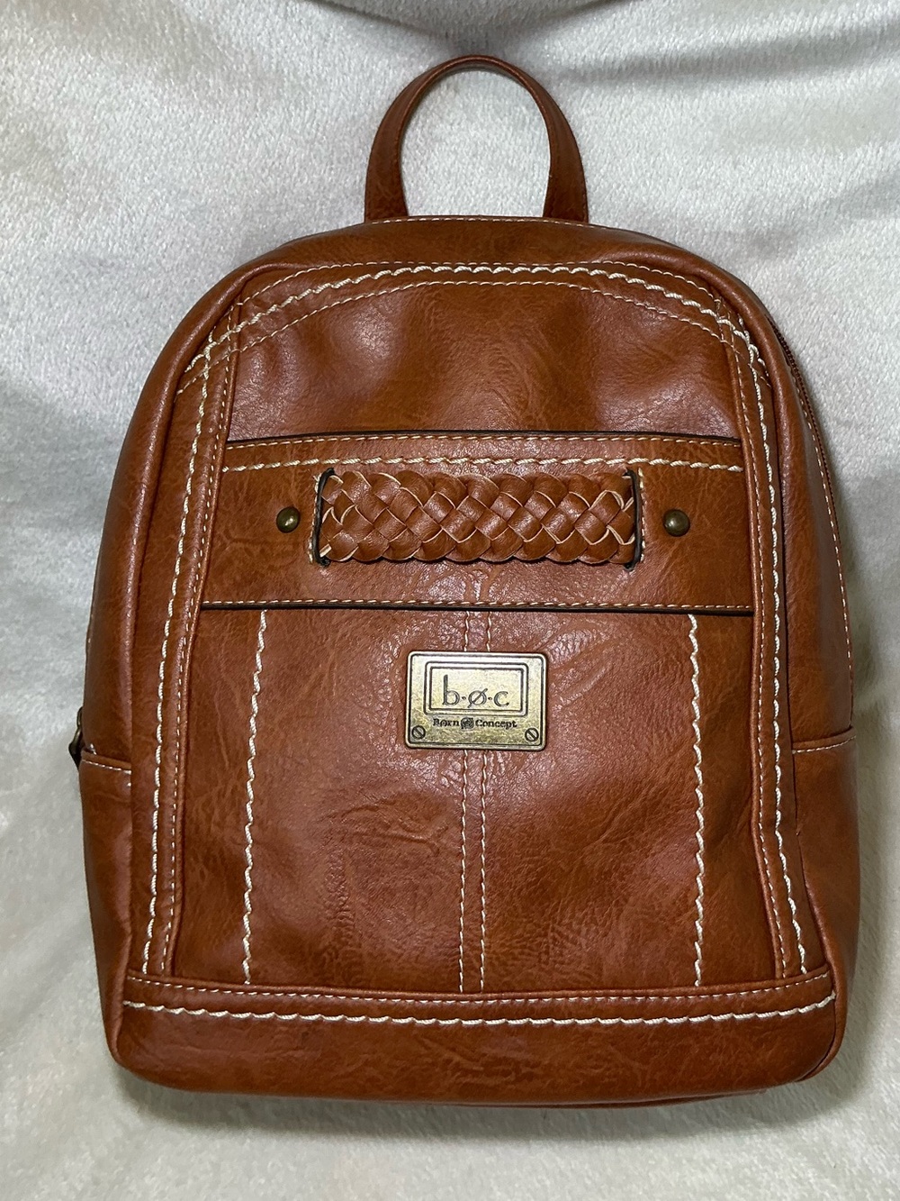 B.O.C. Mini Light Brown Vegan Leather Backpack
